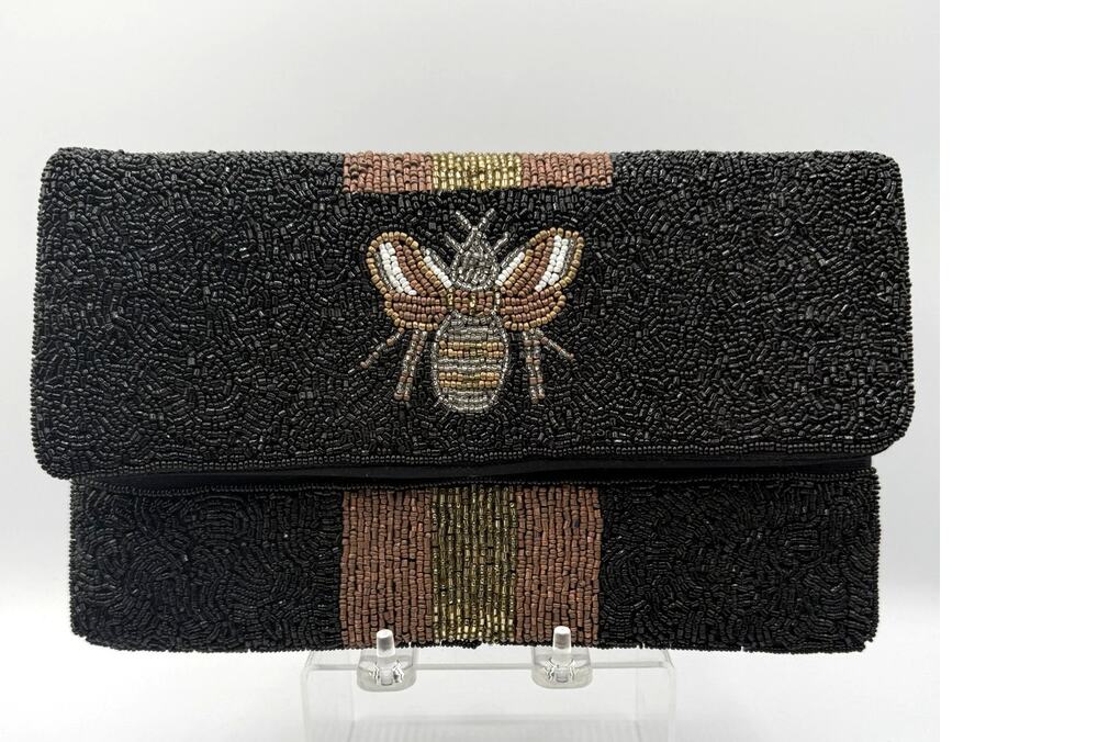La Chic Designs Hand Beaded 'Queen Bee' Crossbody/Clutch Purse